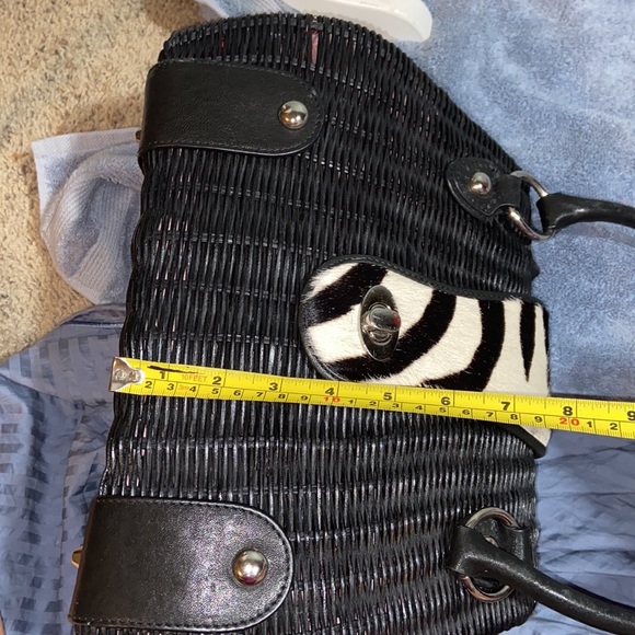 RARE Like new Adrienne Vittadini | vintage 90's wicker bag calf hair - Picture 12 of 16